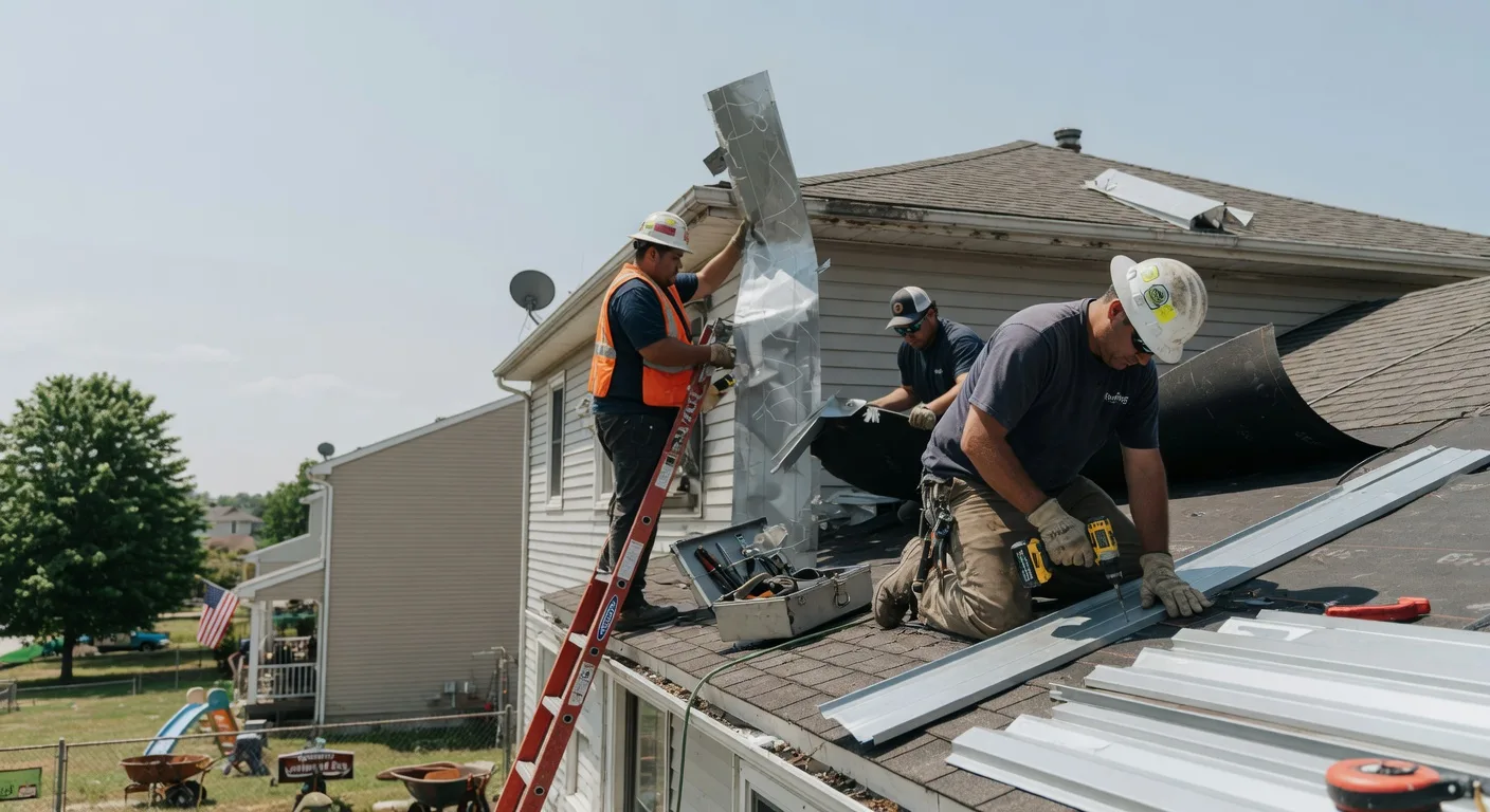 Storm Damage Metal Roof Repair in Waynesville, IL